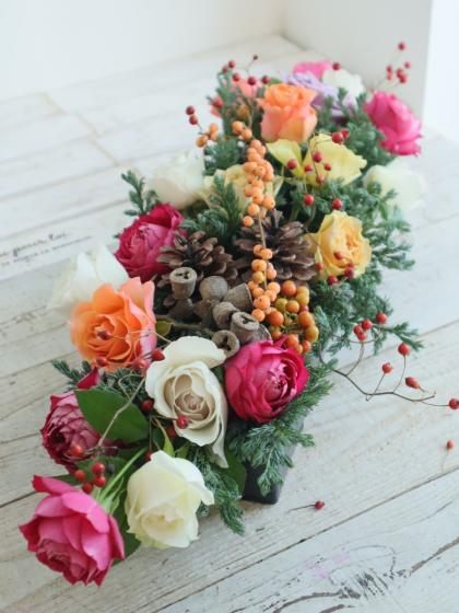 生花】石田バラ園のバラ ミックス 25cm【FJ】 - 花材通販はなどんや