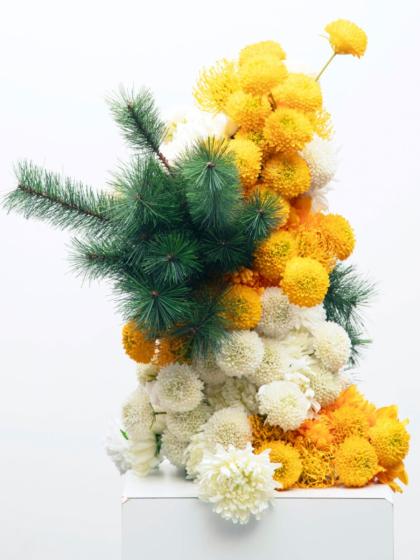 造花】YDM/ポンポンマムスプレー イエロー/FA-7573-Y - 花材通販はなど