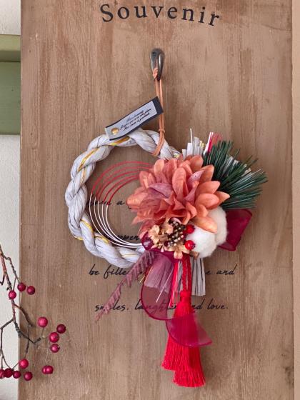 わらルック14 ゴールド入り 即日☆松村工芸/わらルックリース水引14 ライトグレー/ゴールド/25