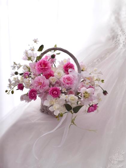 造花】アスカ/カンパニュラ×43 つぼみ×5 ホワイト/A-34757-1 - 花材