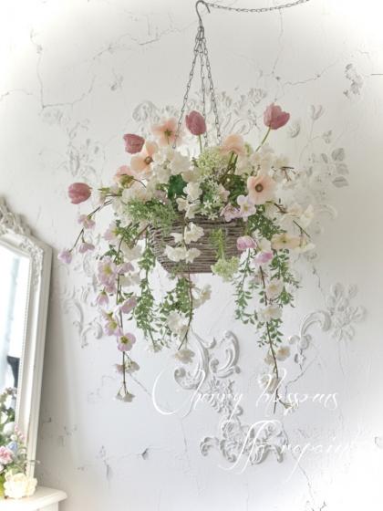 即日☆【造花】アスカ/ラナンキュラス×5 つぼみ×3 ピーチ/A-35118-4