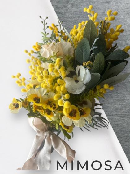 即日☆【造花】MAGIQ東京堂/フラッフィミモザバンドル YELLOW イエロー