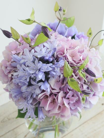 布花_ バラとアジサイ 直前】【生花】佐藤バラ園 フレッシュアジサイ(ブルー〜ラベンダー系